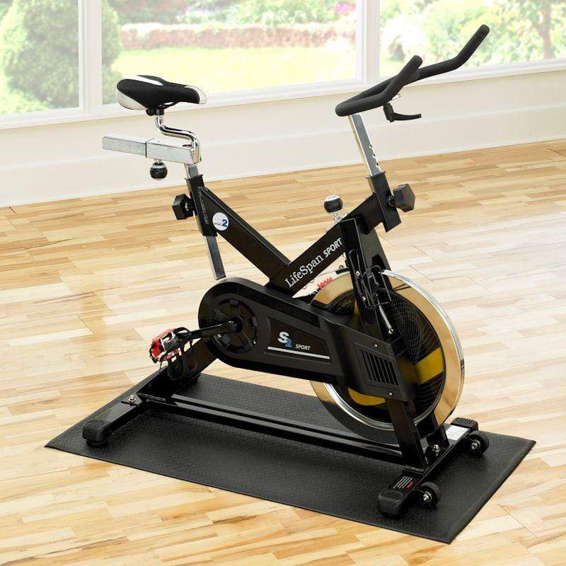 BUCKLOS Treadmill Mat Compatible with Peloton Bike & Stationary Bike &  Recumbent Bike - Upgrade Thickness 6mm Non Slip, for Bike Trainer Protect  Hardwood Floor Concrete Carpet Exercise Equipment 