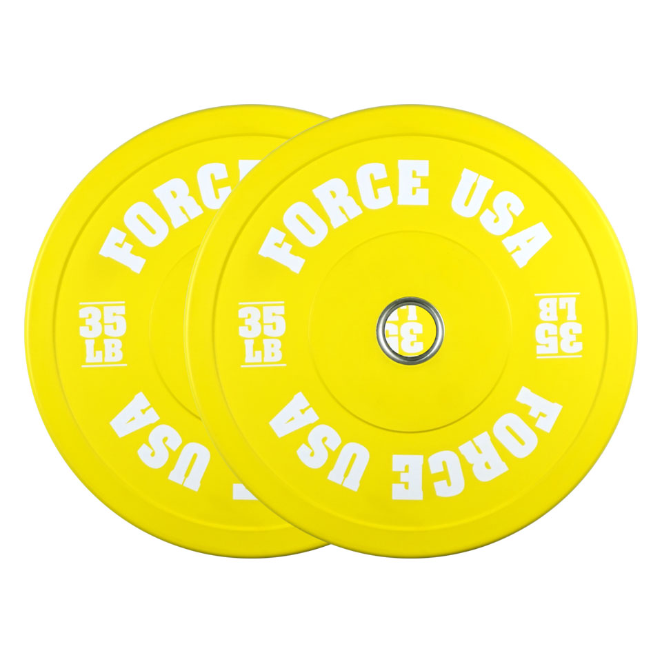 Force USA Plate 35 LB Pro Grade Coloured Bumper Plates (Pairs)