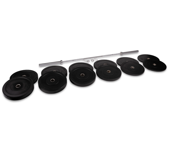 Northern Fitness Plate 395 LB Set + Bar Rubber HD Olympic Bumper Plate Sets + 1500lb Men's Bar