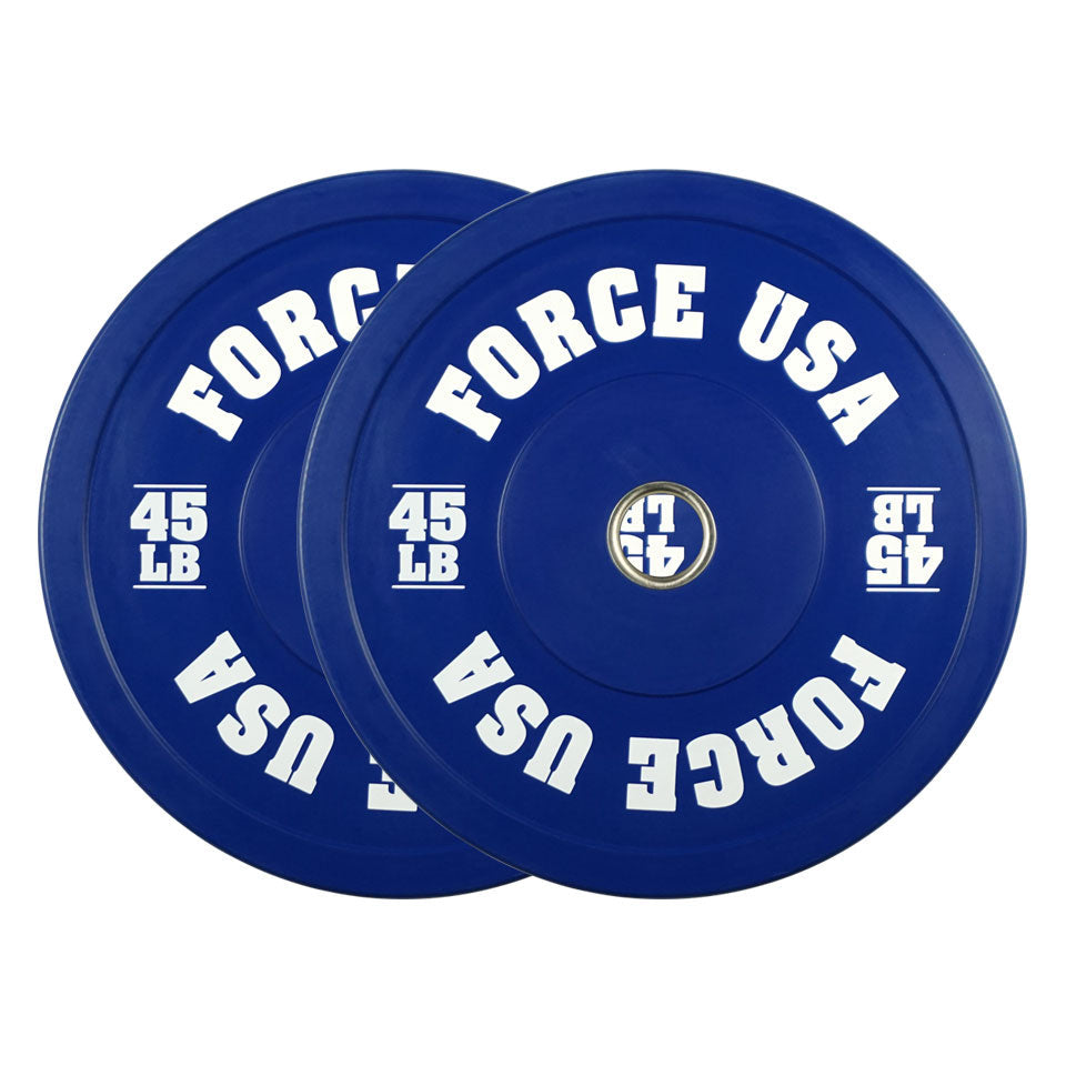 Force USA Plate 45 LB Pro Grade Coloured Bumper Plates (Pairs)