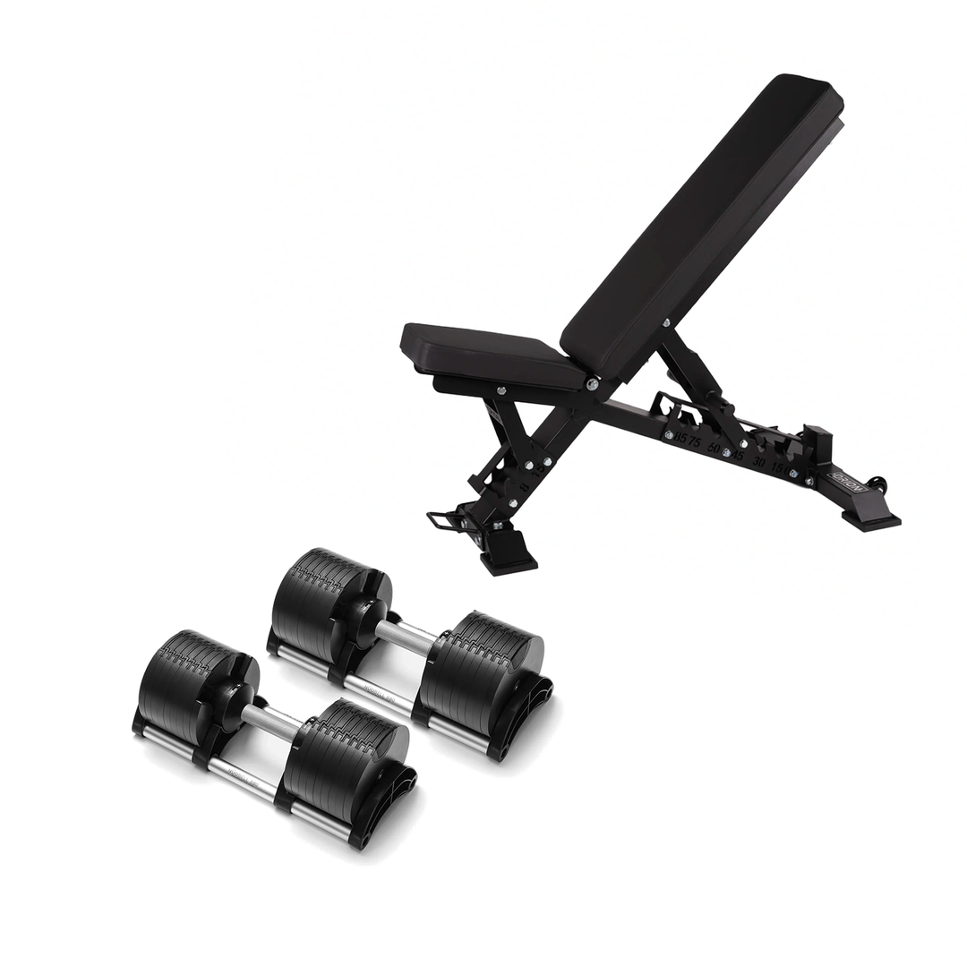 NÜOBELL Adjustable Dumbbells 550 + Bench / Classic NÜOBELL Adjustable Dumbbell Set + Elite FID Bench Bundle