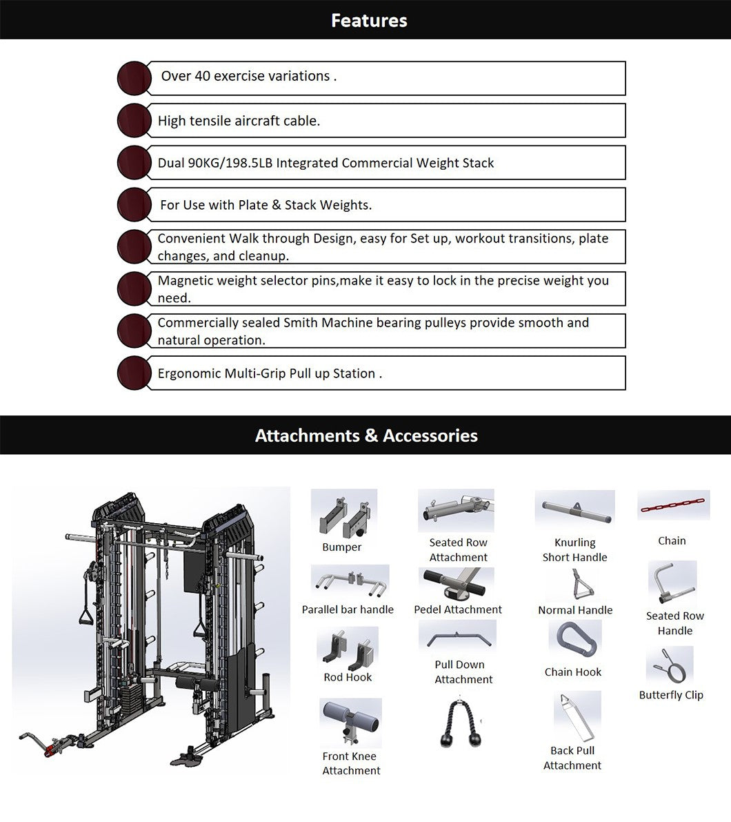 Orion Smith Machine ETX All-In-One Power Smith - 200 lb Weight Stacks