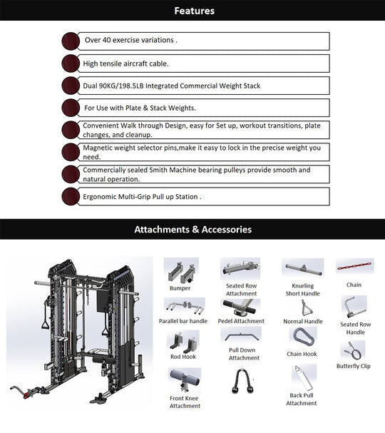 Orion Smith Machine ETX All-In-One Power Smith - 200 lb Weight Stacks