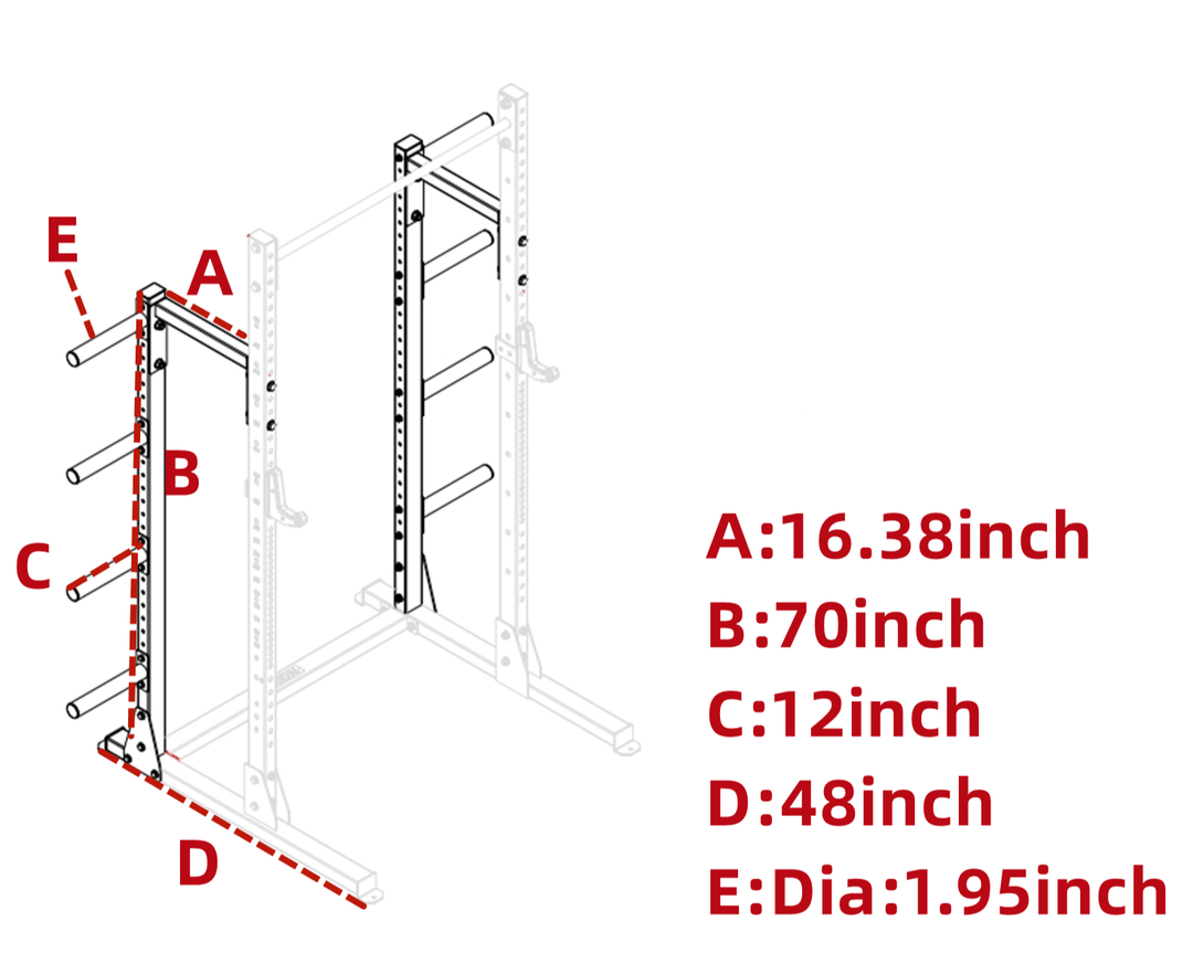 Orion Squat Racks Zenith Half Rack + Plate Storage