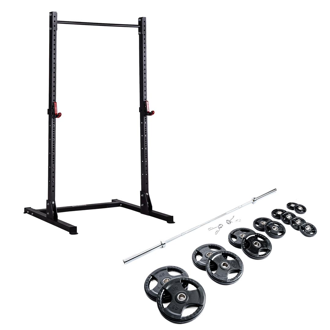 Orion Squat Racks Zenith Half Rack + 300 lb Plate Set Bundle