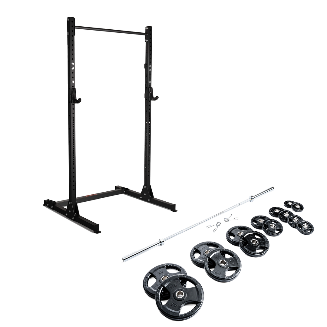 Orion Squat Racks Zenith Half Rack + 300 lb Plate Set Bundle