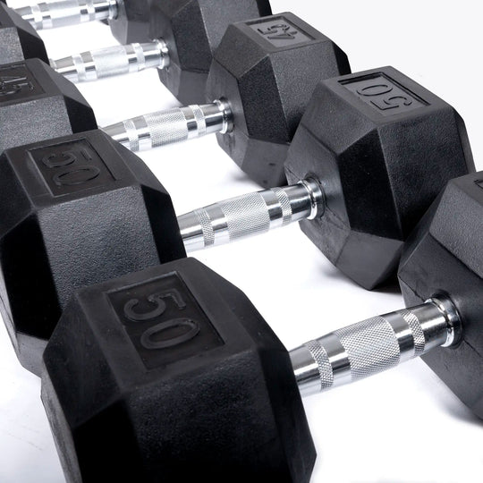 Northern Fitness Dumbbell Rubber Hex Dumbbell Set  | 5-50 lbs