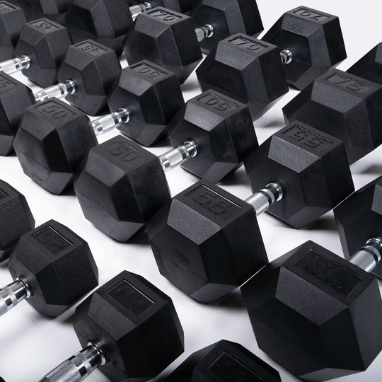 Northern Fitness Dumbbell Rubber Hex Dumbbell Set | 5-75lb